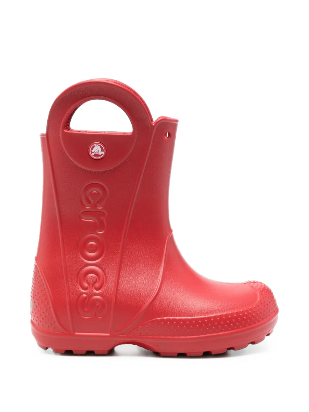 Crocs Kids logo-embossed handle wellies boots - Rosso