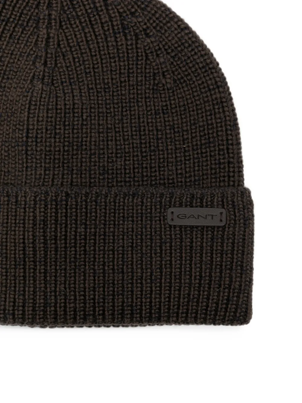 Gant Mouline-knit beanie hat Bruin