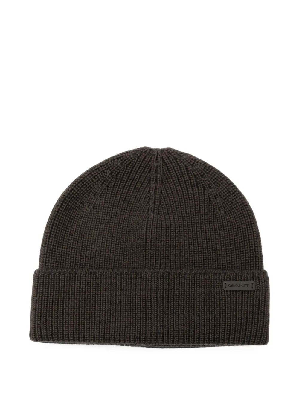 Gant Mouline-knit beanie hat Bruin
