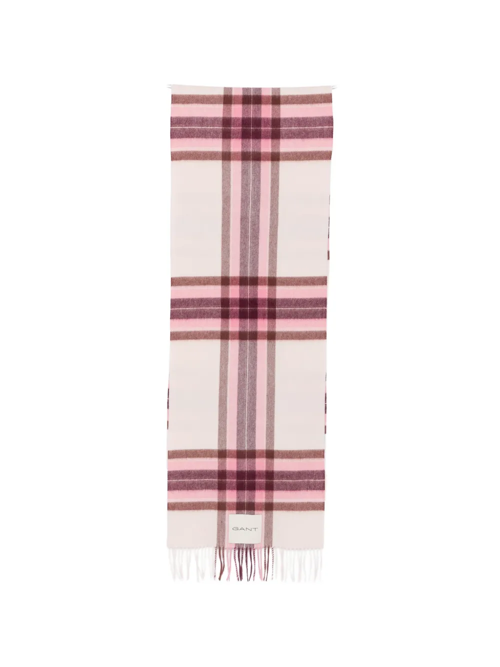 Gant tartan-check wool scarf Rood