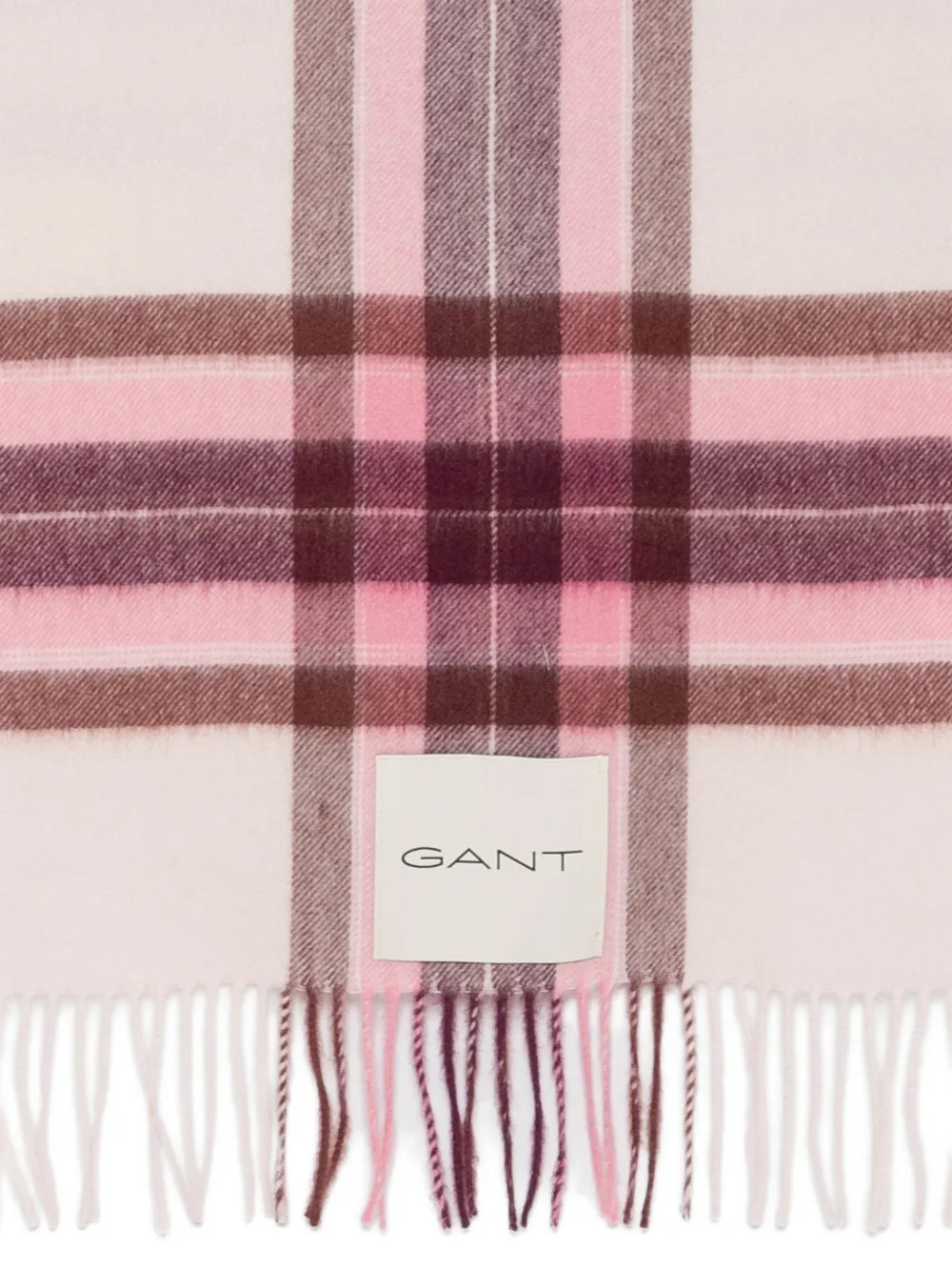 Gant tartan-check wool scarf Rood