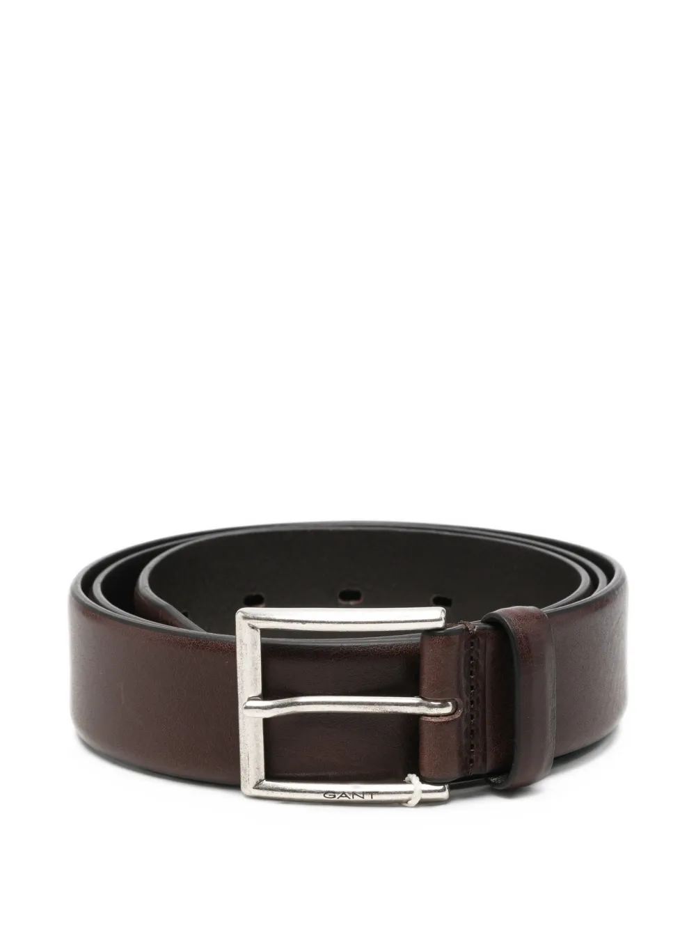 Gant logo-engraved buckle belt - Marrone
