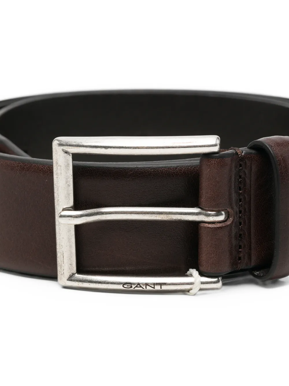 Gant logo-engraved buckle belt Bruin