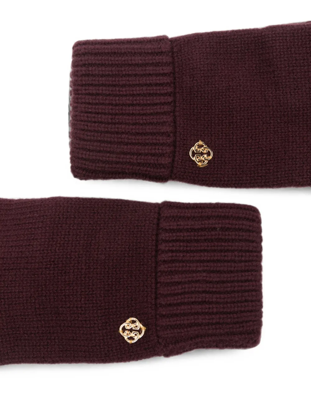 Gant Handschoenen met geribbelde manchetten en logo-plakkaat Rood