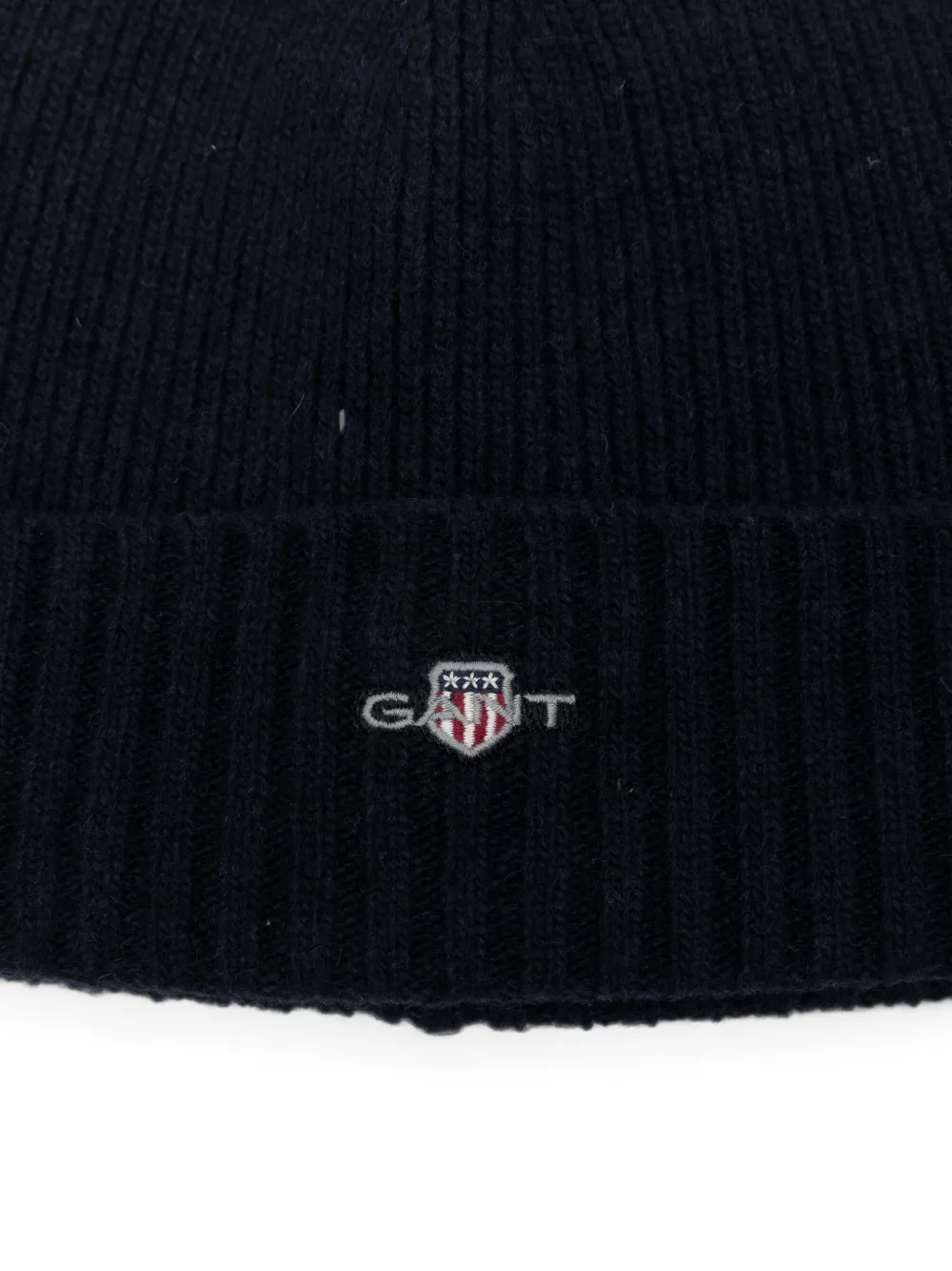 Gant Shield ribgebreide muts Blauw