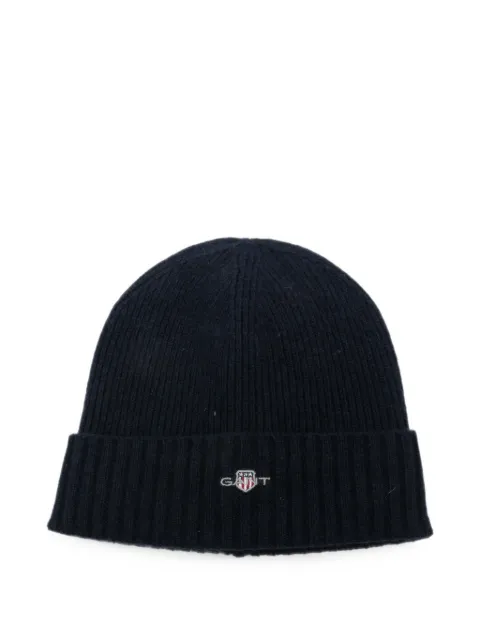 Gant Shield ribbed-knit beanie hat