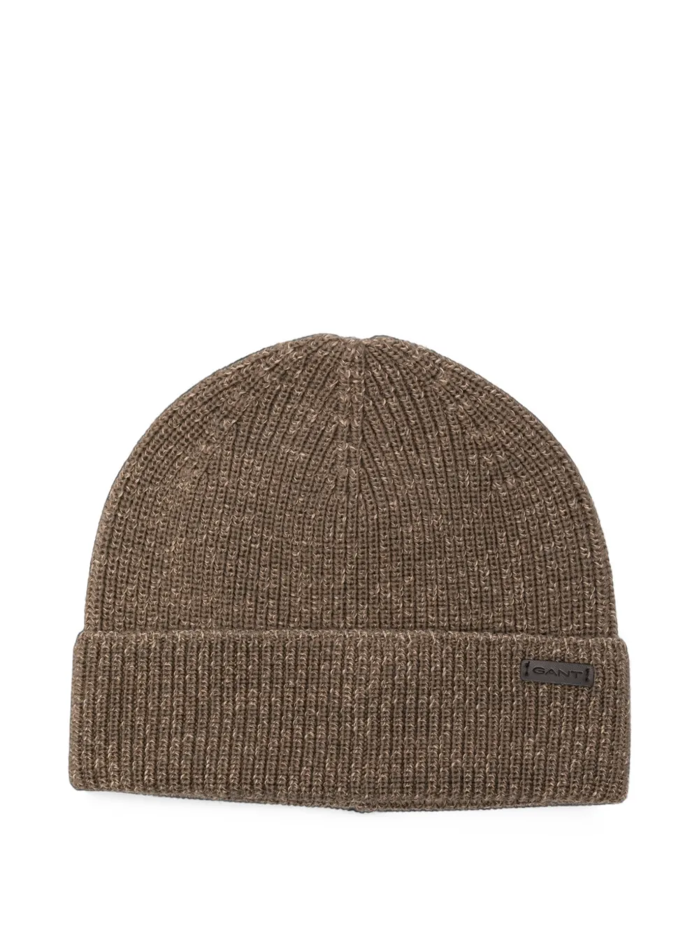 Gant Mouline ribbed-knit beanie hat Bruin