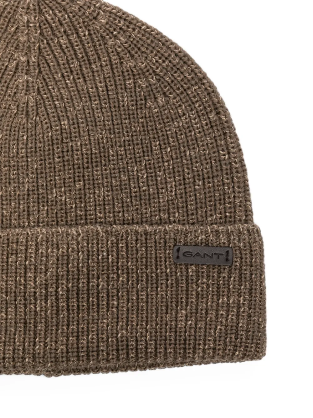 Gant Mouline ribbed-knit beanie hat Bruin