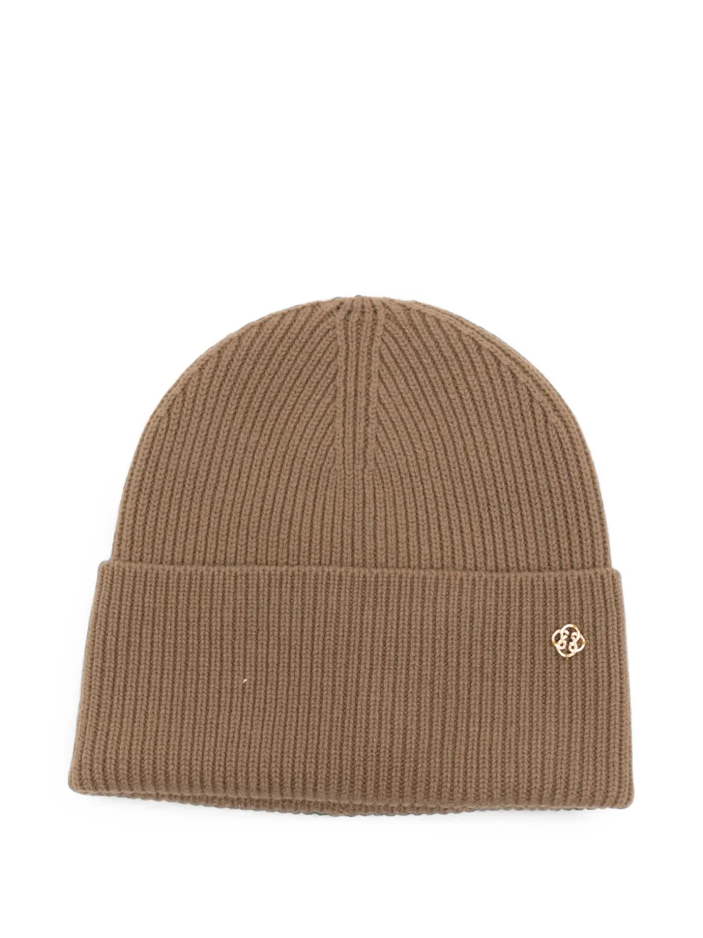Gant ribbed-knit beanie hat - Marrone