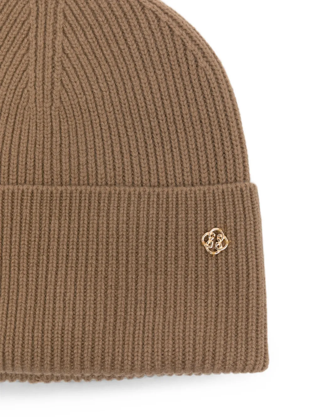 Gant Ribgebreide muts Bruin
