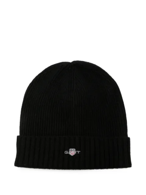Gant Shield logo-embroidered beanie hat