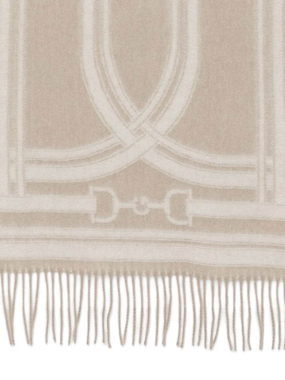 Gant chain-jacquard wool scarf Beige