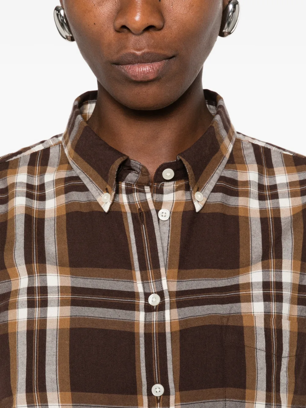 Gant Geruit flanellen shirt Bruin