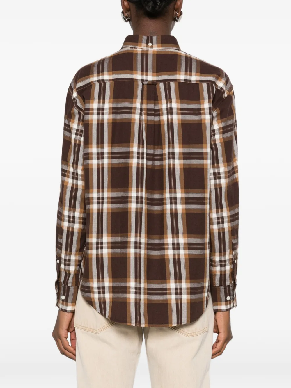Gant Geruit flanellen shirt Bruin