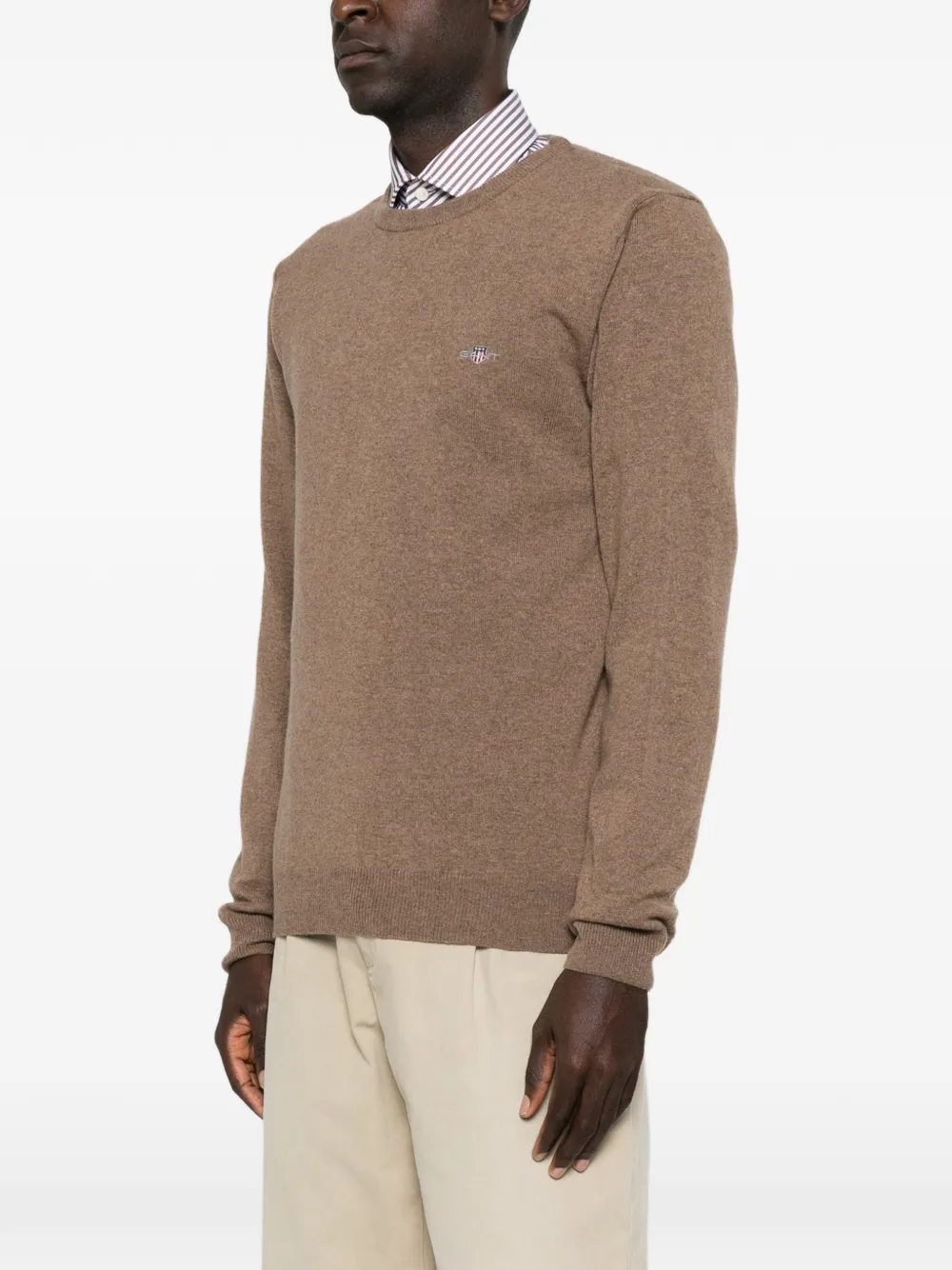 Gant Superfine lamswollen trui Bruin