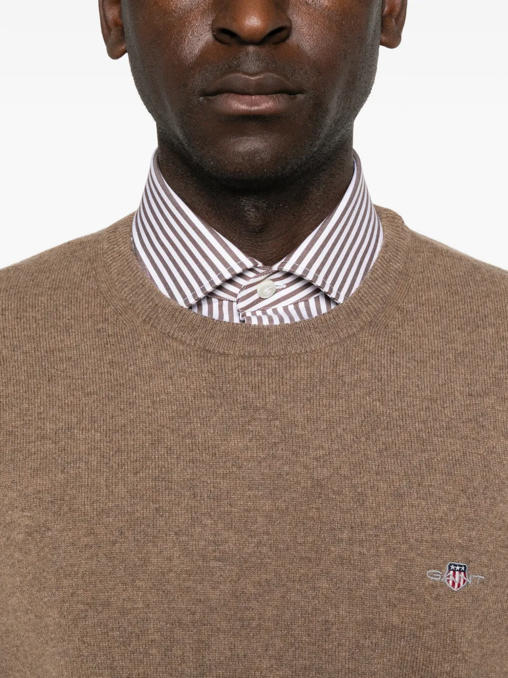 Gant Superfine lamswollen trui Bruin