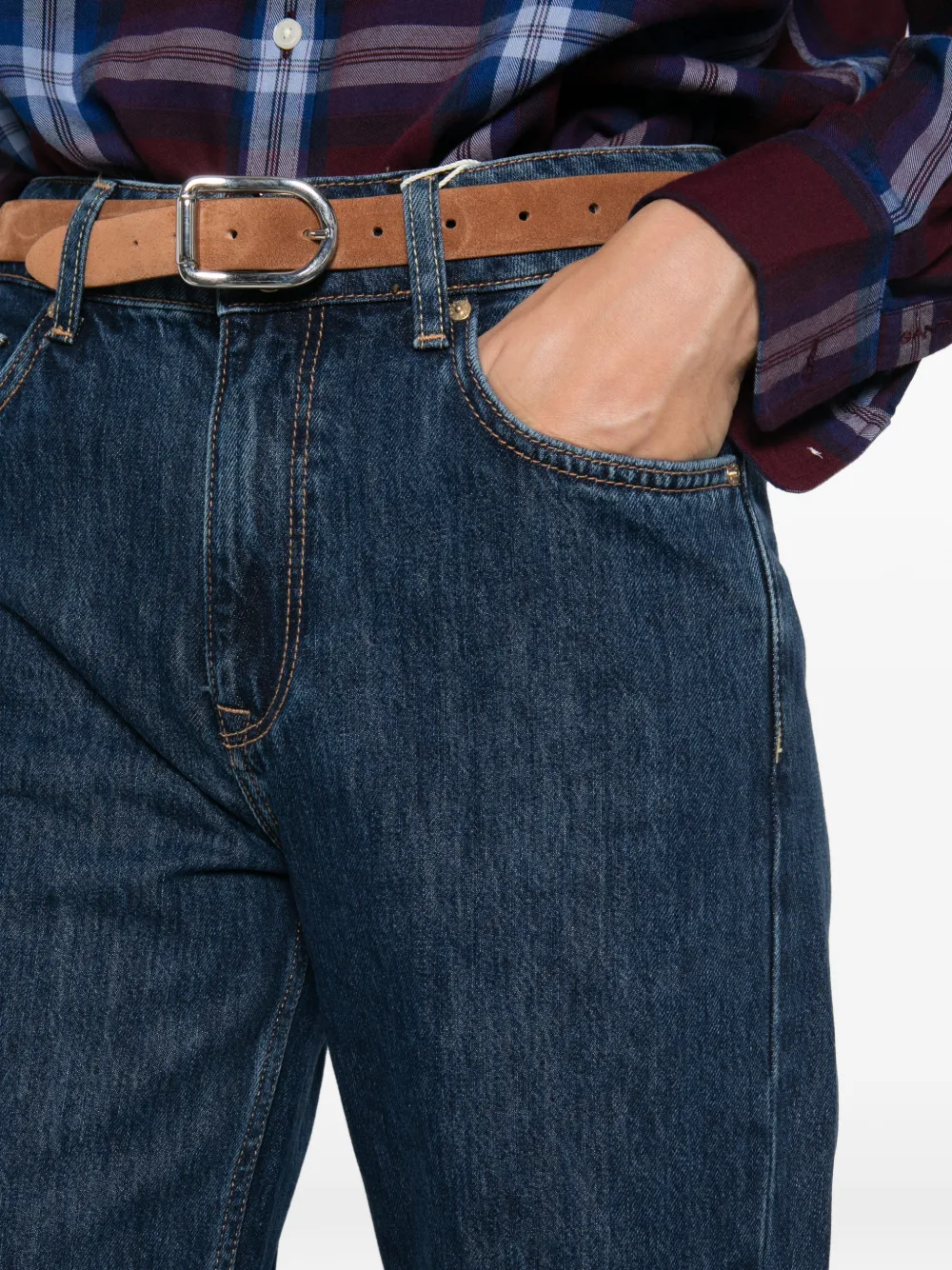 Gant Jeans met dubbele knoop en riemlussen Blauw