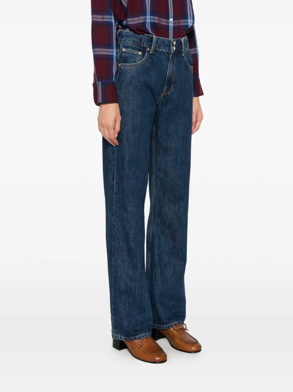 Gant Jeans met dubbele knoop en riemlussen Blauw