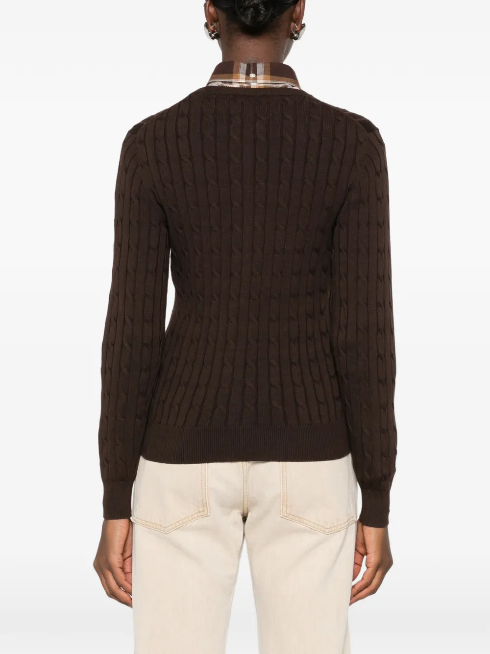Gant Kabelgebreid vest Bruin
