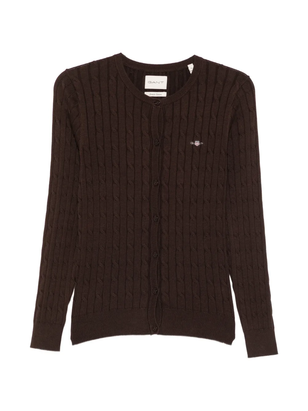 Gant cable-knit cardigan - Marrone
