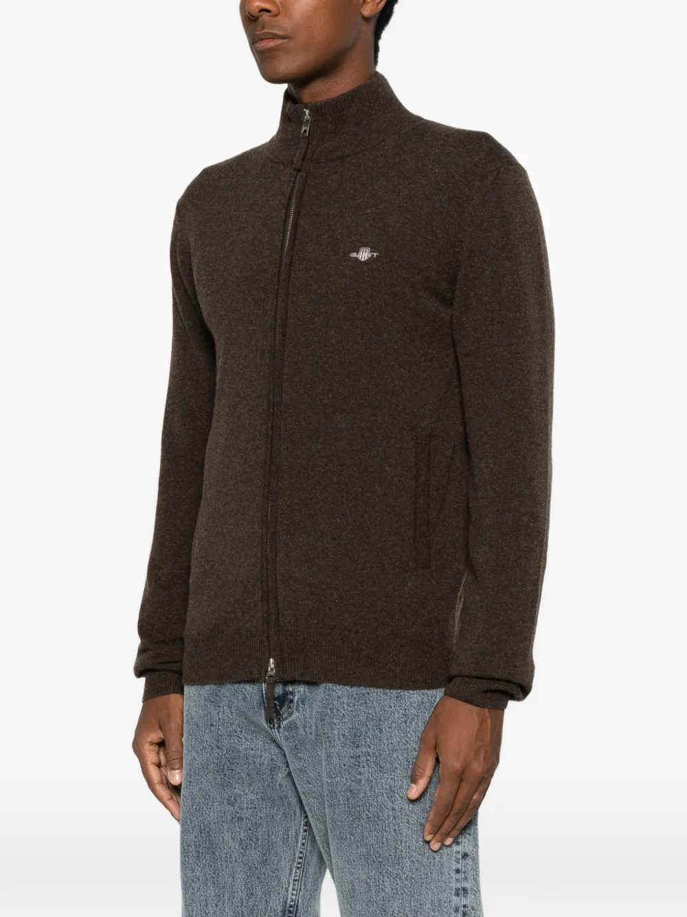 Gant Vest met rits Bruin