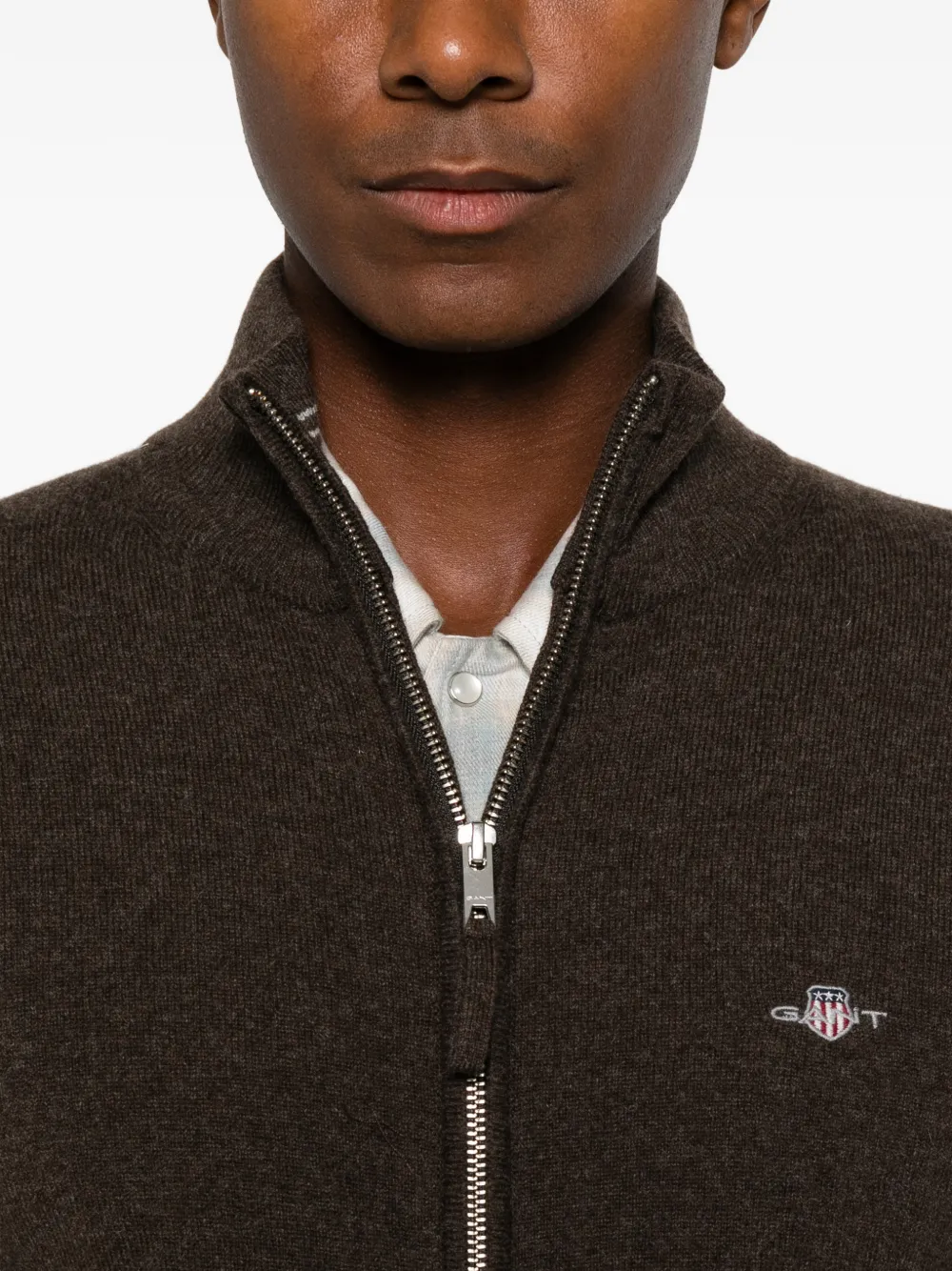 Gant Vest met rits Bruin
