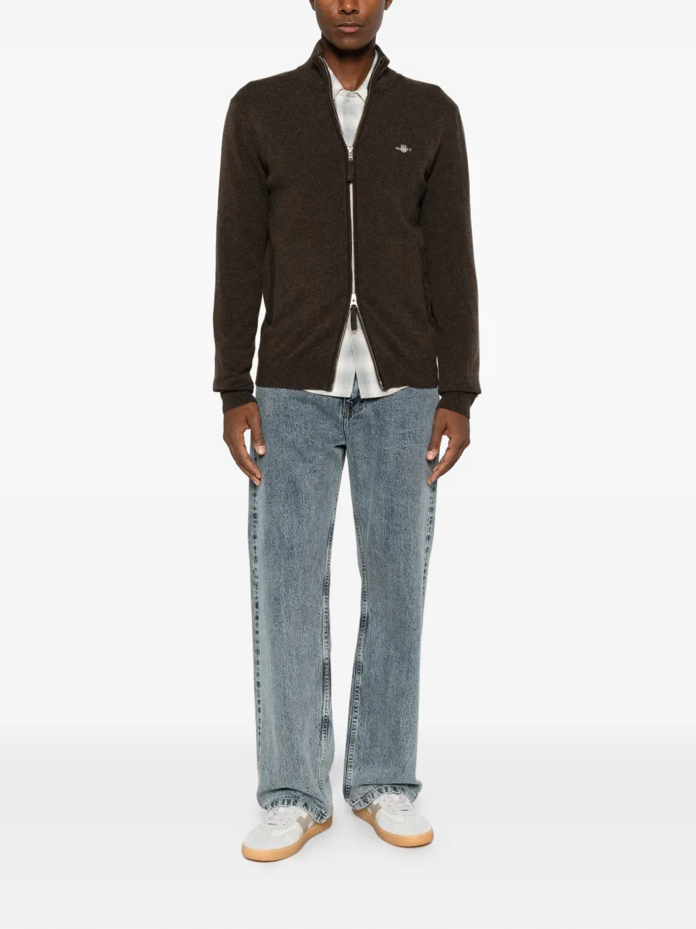 Gant Vest met rits Bruin