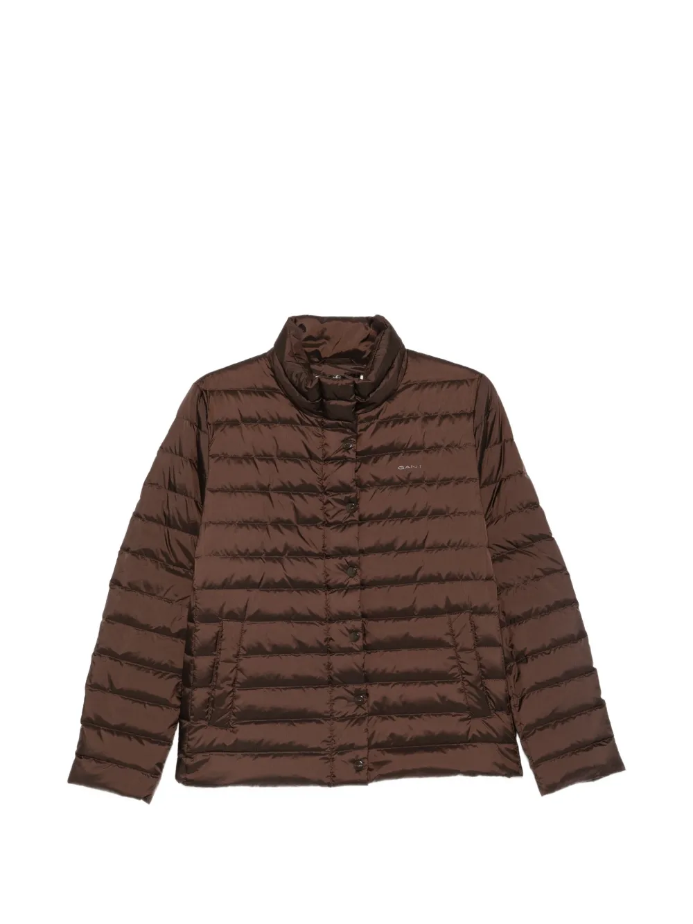 Gant Zip-up Puffer Jacket In Brown