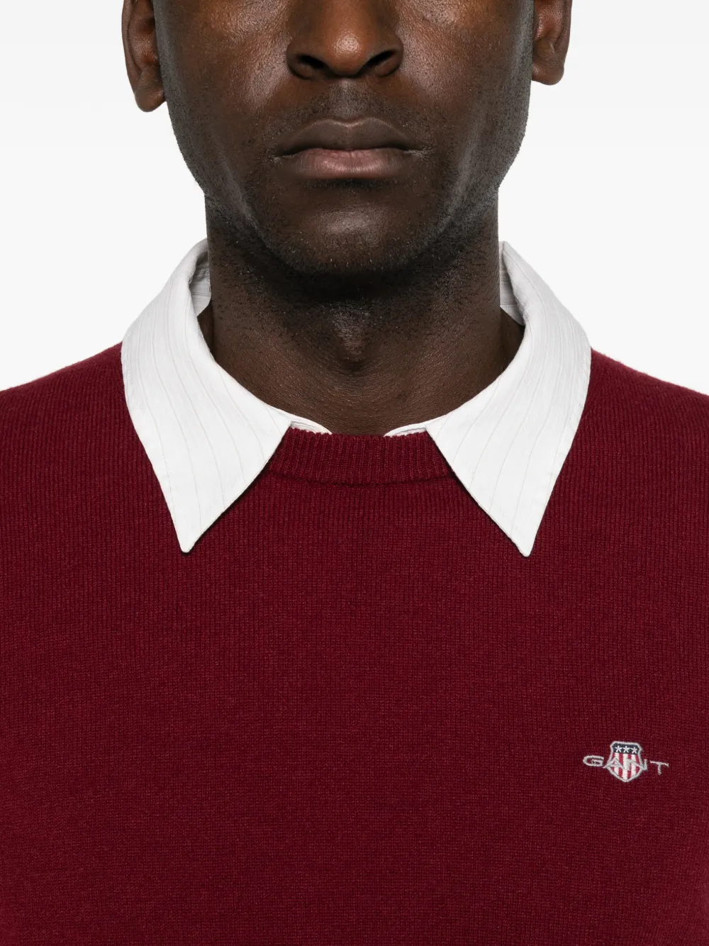 Gant Trui met geborduurd logo Rood