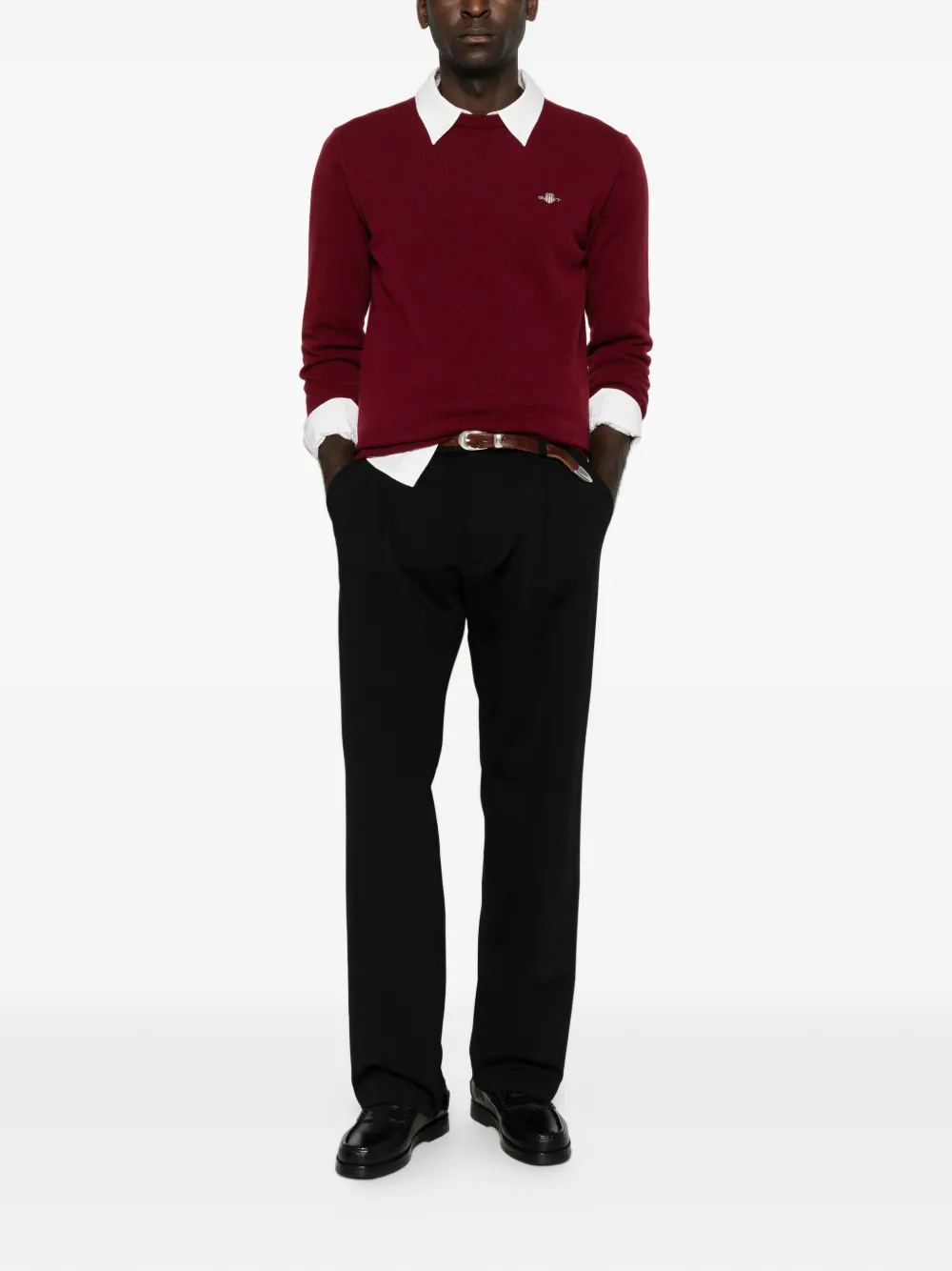 Gant Trui met geborduurd logo Rood