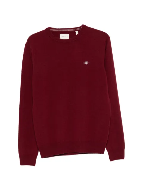 Gant embroidered-logo crew-neck sweater