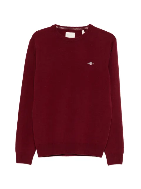 Gant embroidered-logo crew-neck sweater