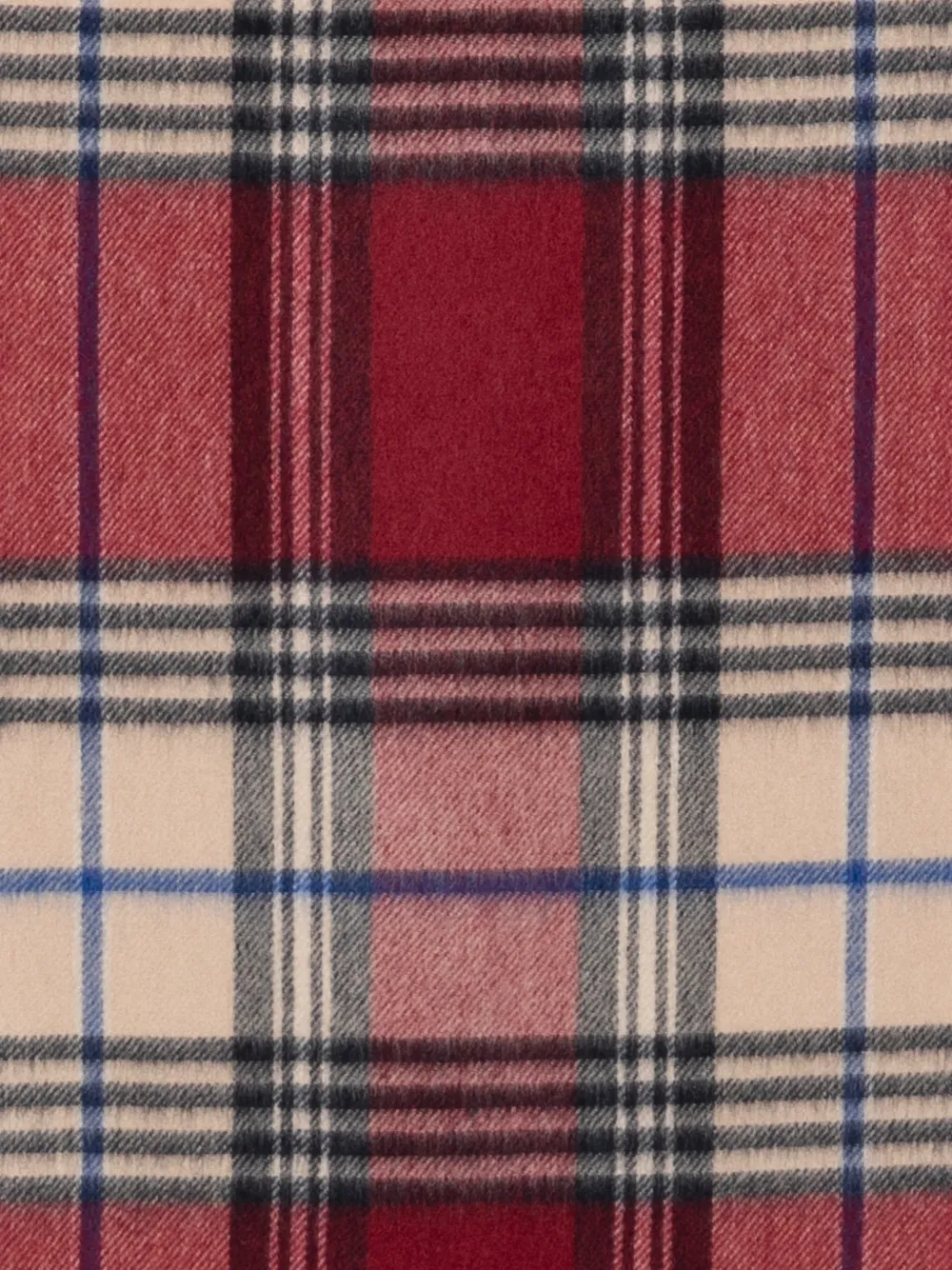 Gant checked fringed scarf Rood