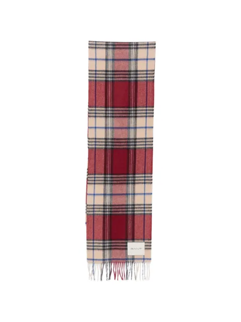 Gant checked fringed scarf