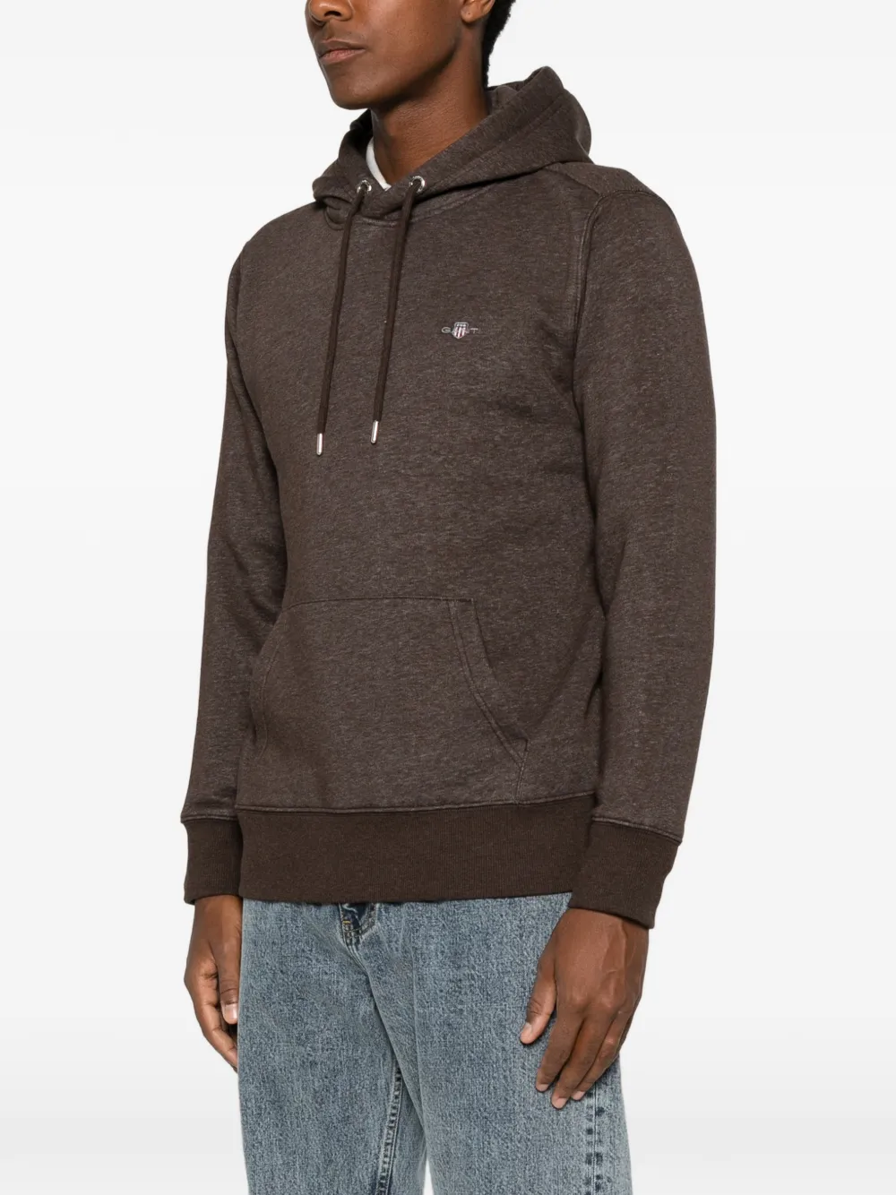 Gant Shield hoodie met trekkoord Bruin