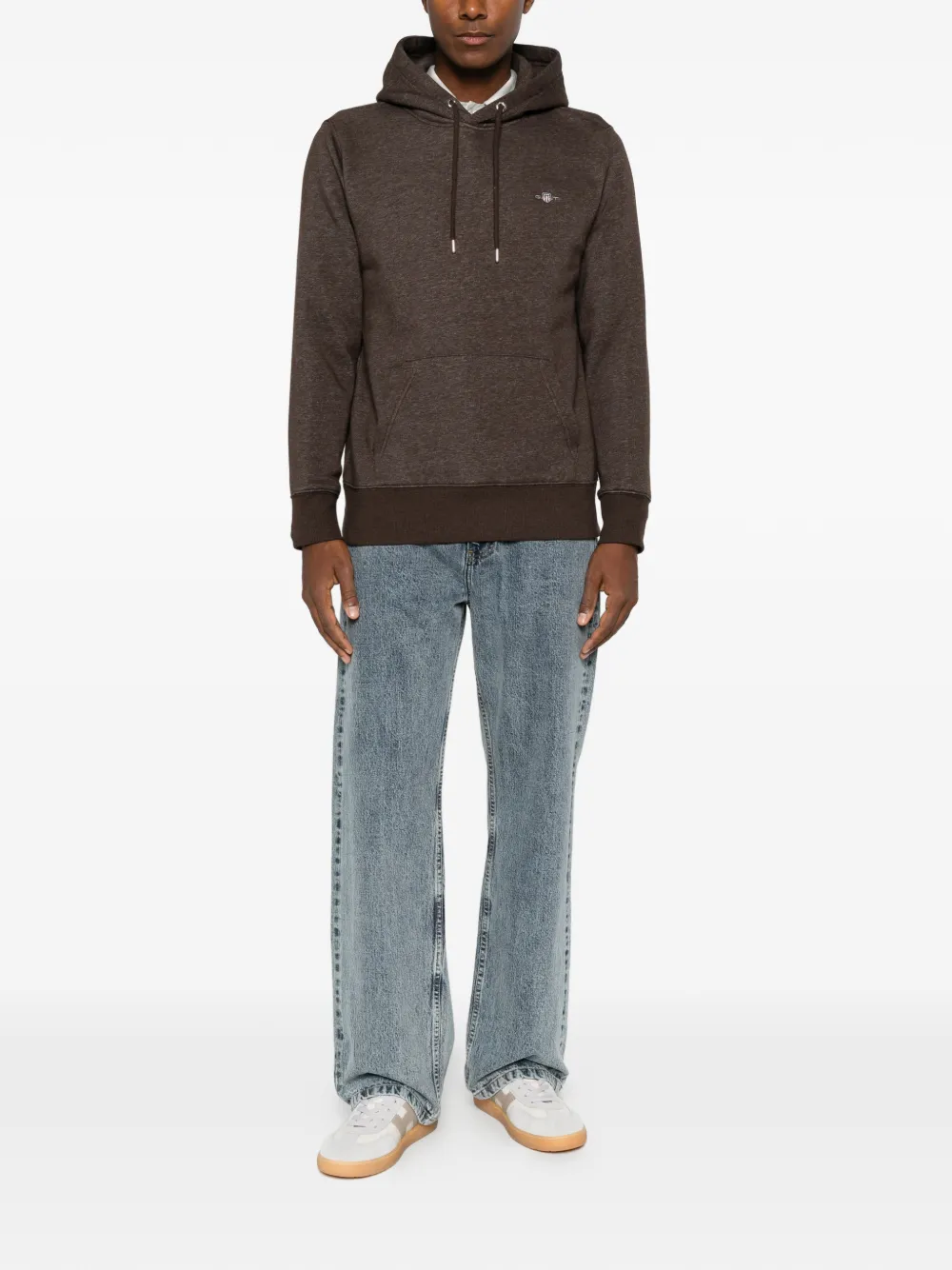 Gant Shield hoodie met trekkoord Bruin