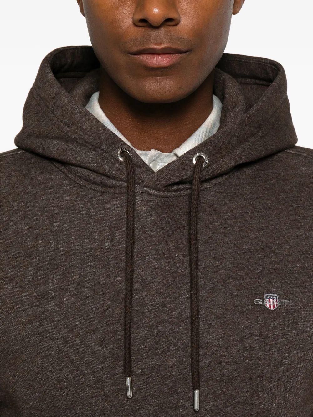 Gant Shield hoodie met trekkoord Bruin