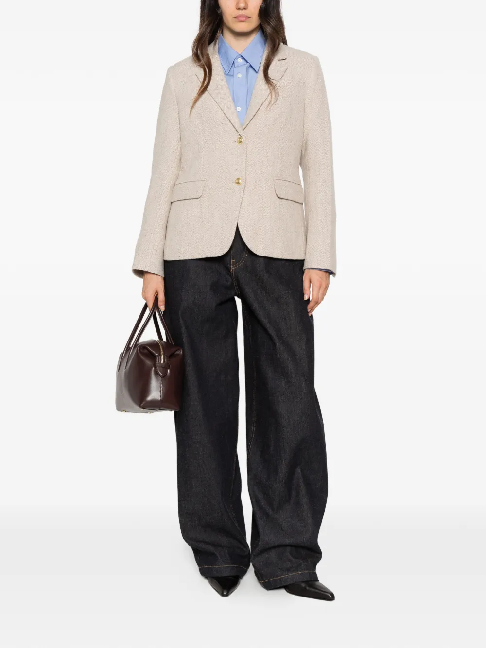 Gant herringbone blazer Beige