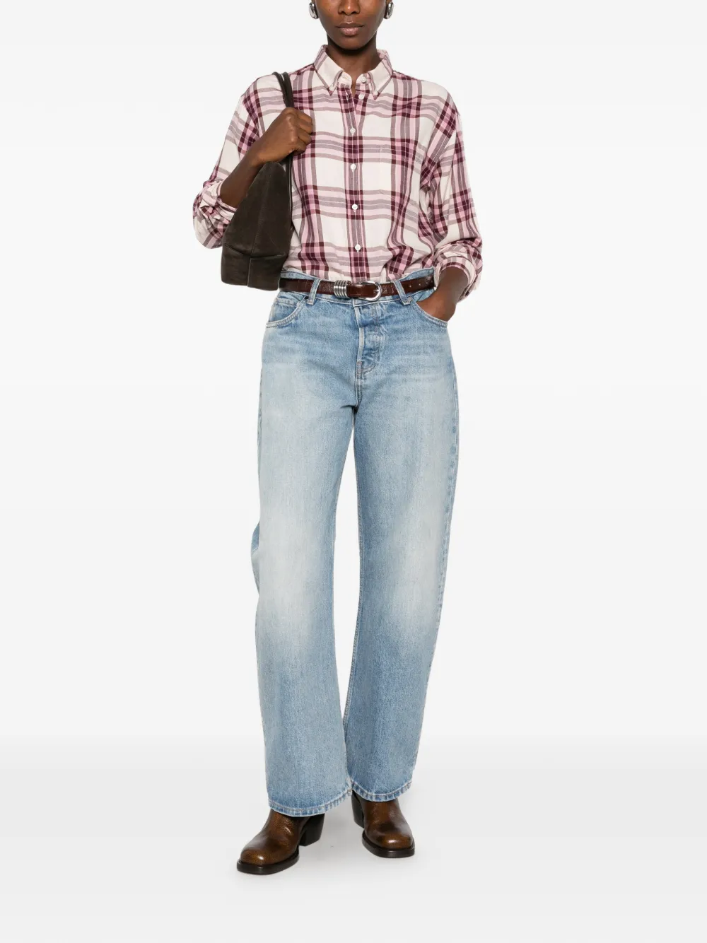 Gant checked flannel shirt Roze
