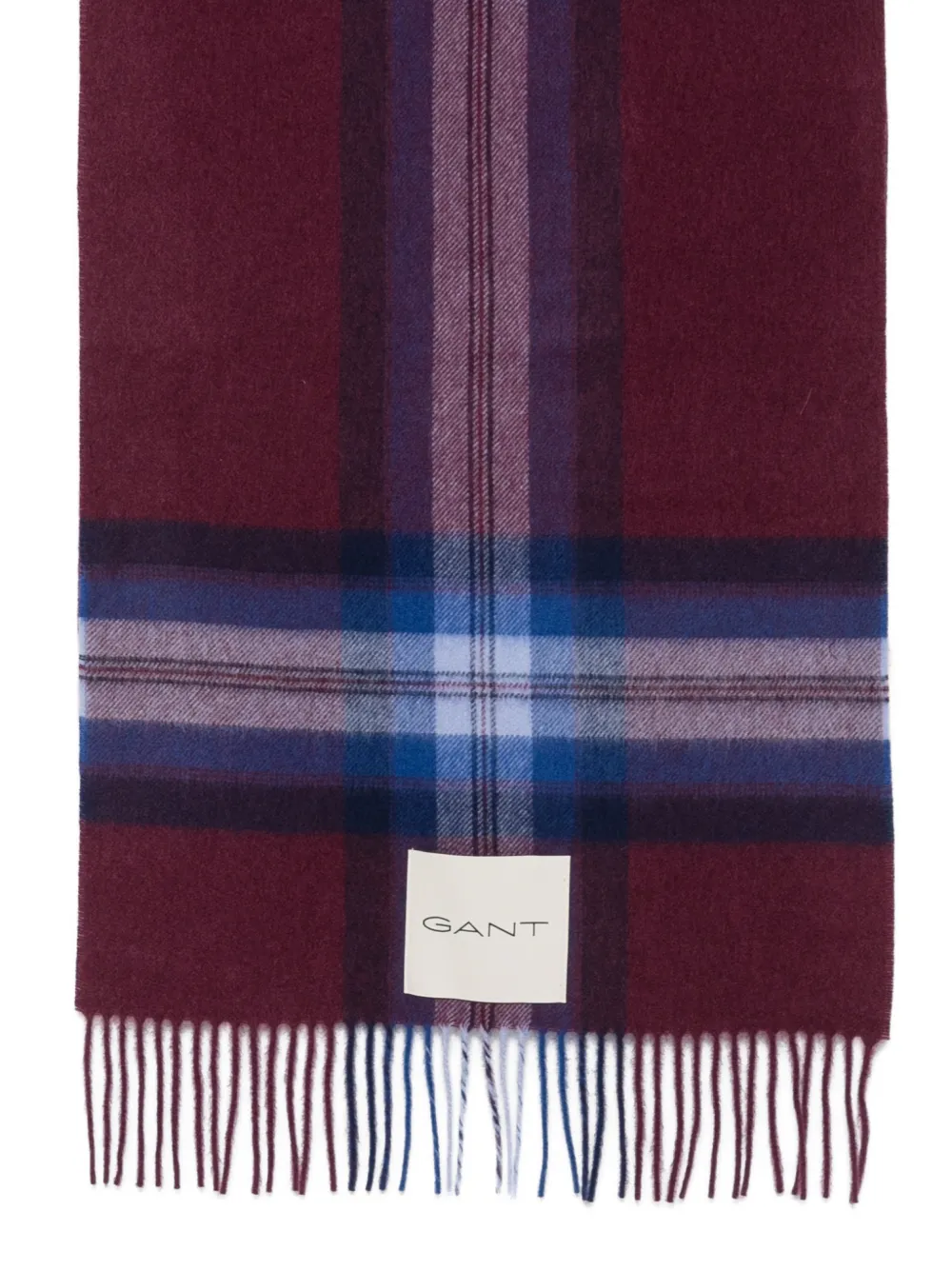 Gant tartan-check wool scarf Rood