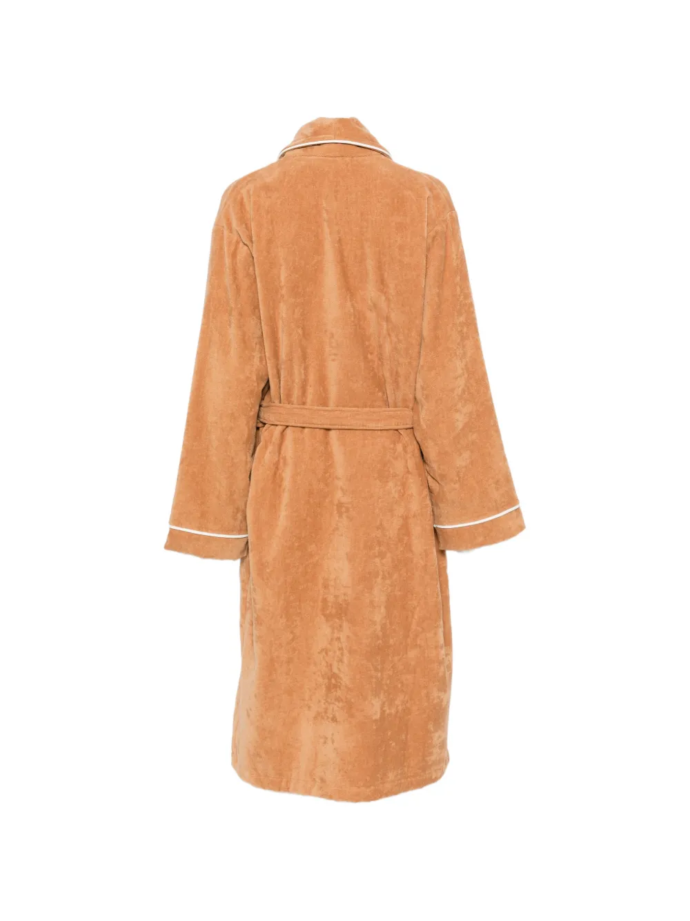 Gant Solid fluwelen badjas met biesafwerking Bruin