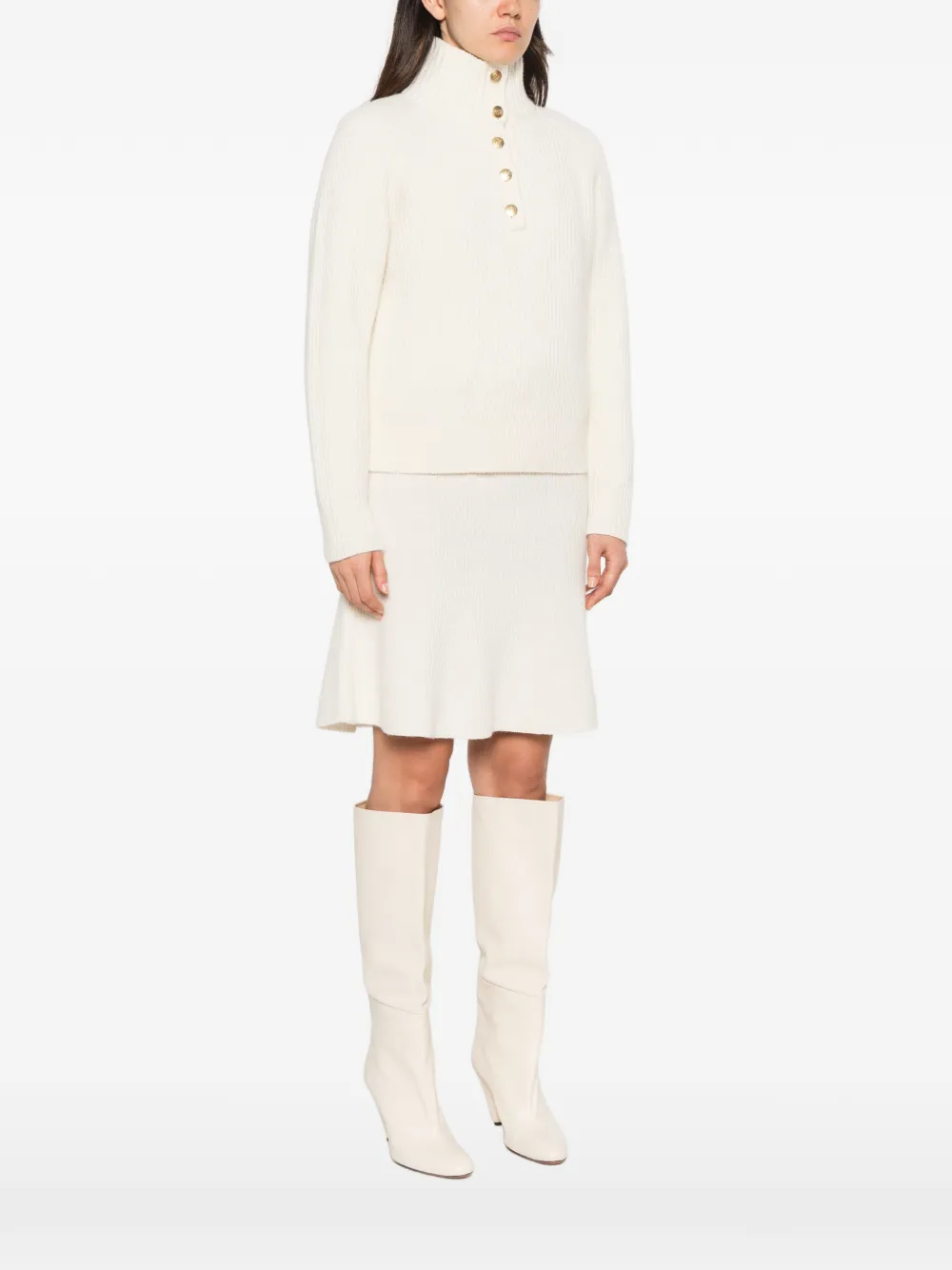 Gant ribbed button-up sweater Beige