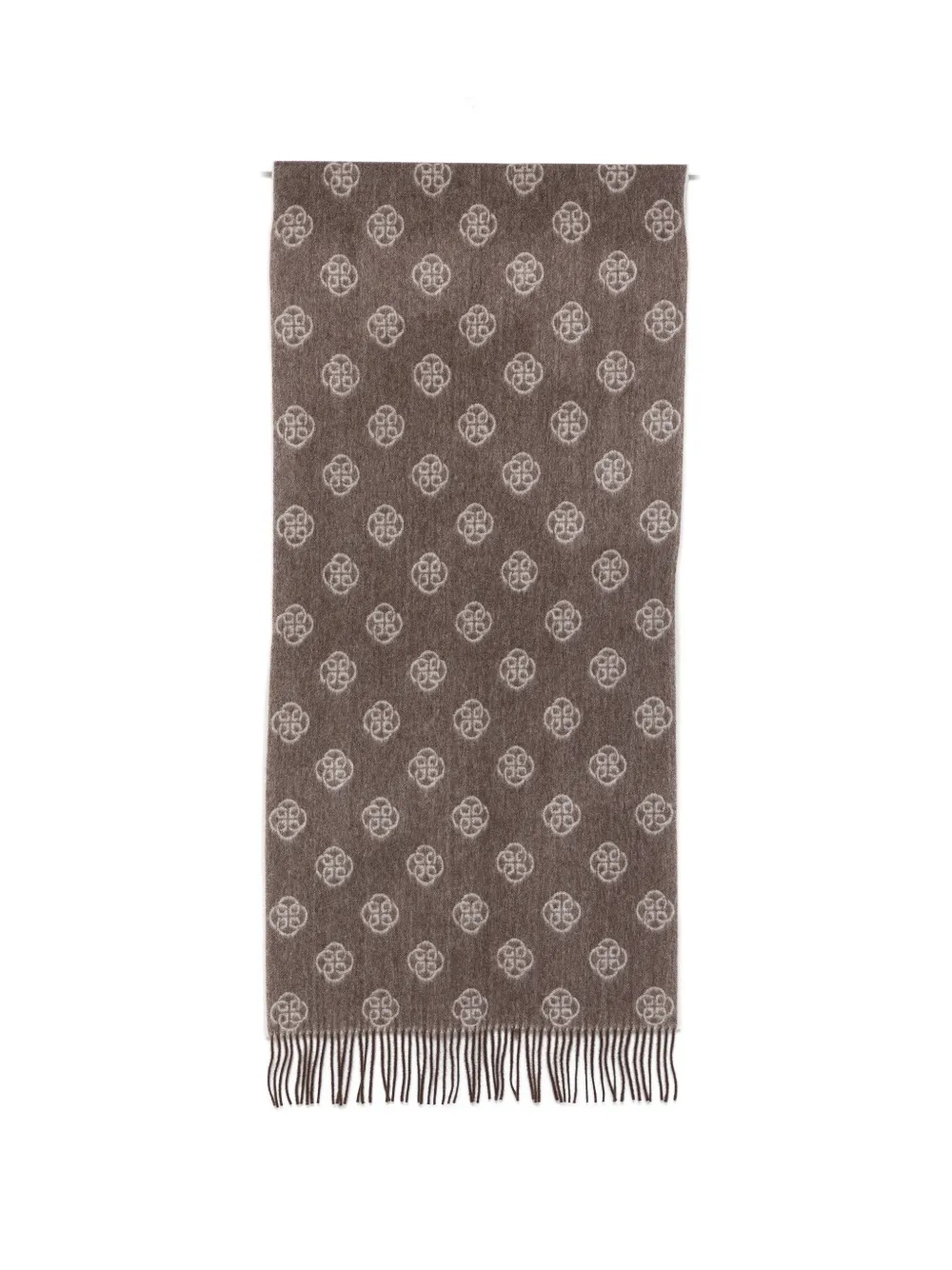 Gant monogram-print wool scarf Bruin