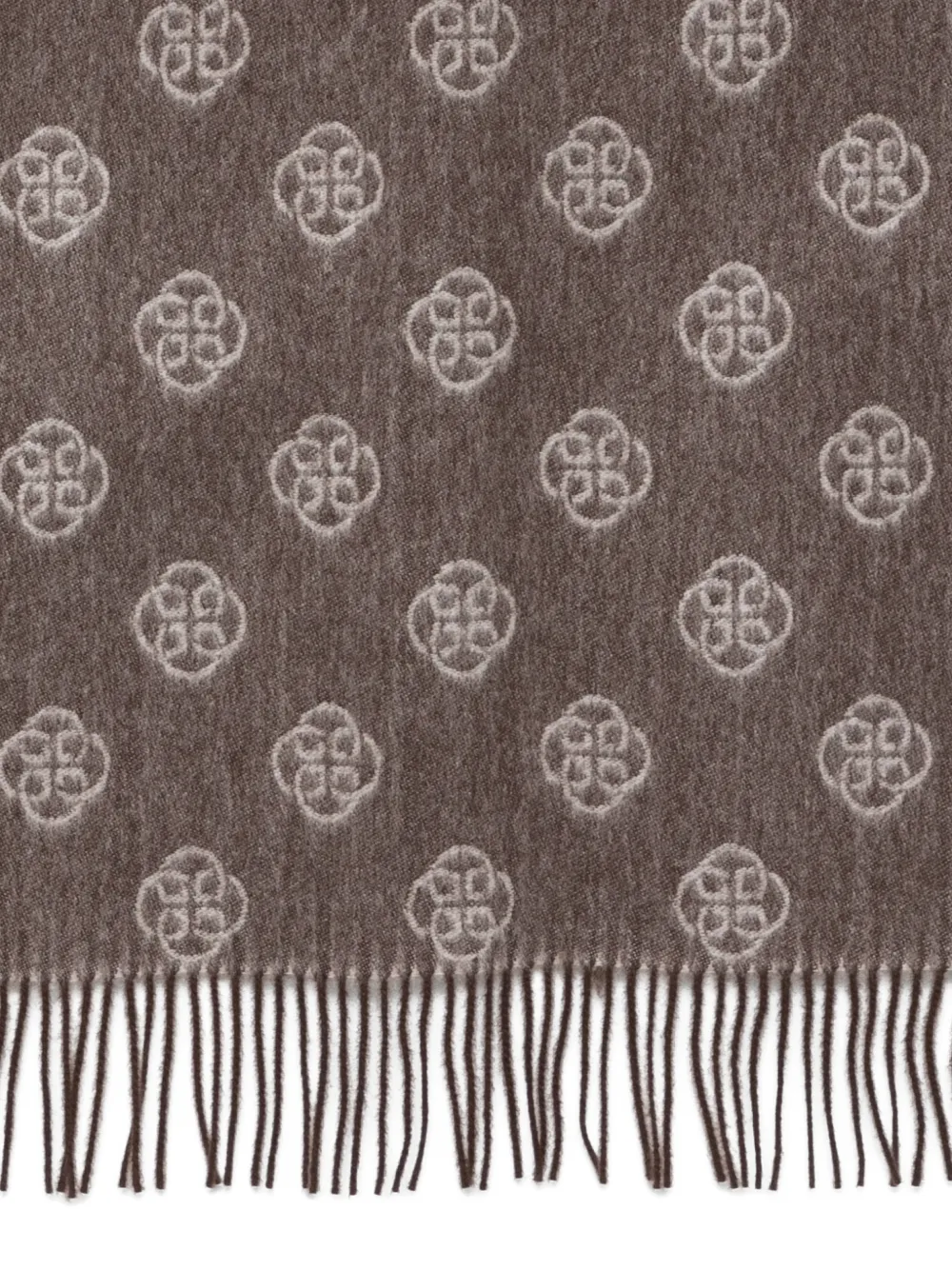 Gant monogram-print wool scarf Bruin