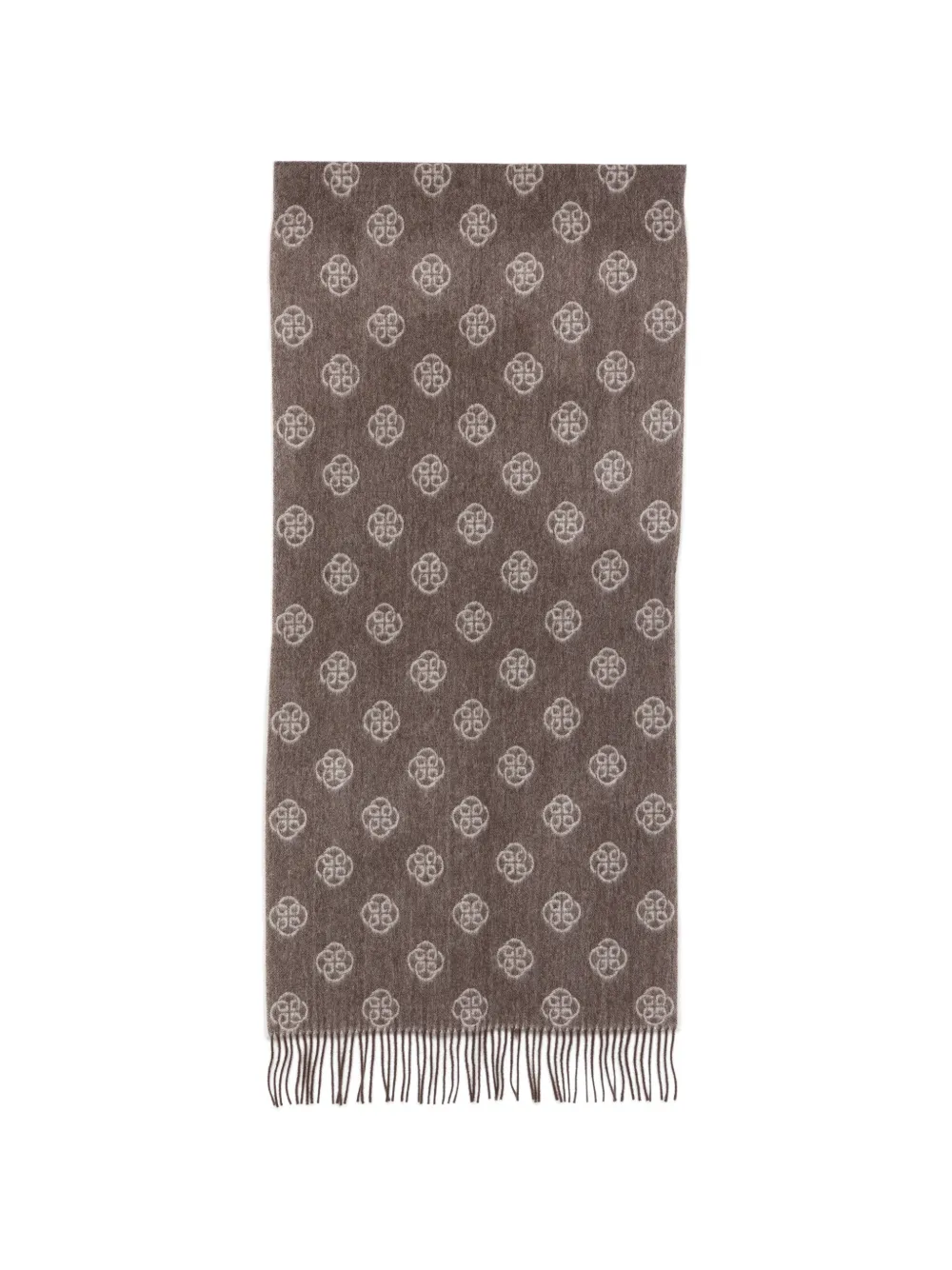 Gant monogram-print wool scarf - Marrone