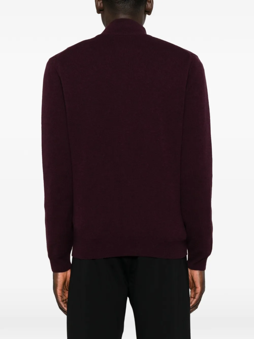 Gant zip-up wool cardigan Rood