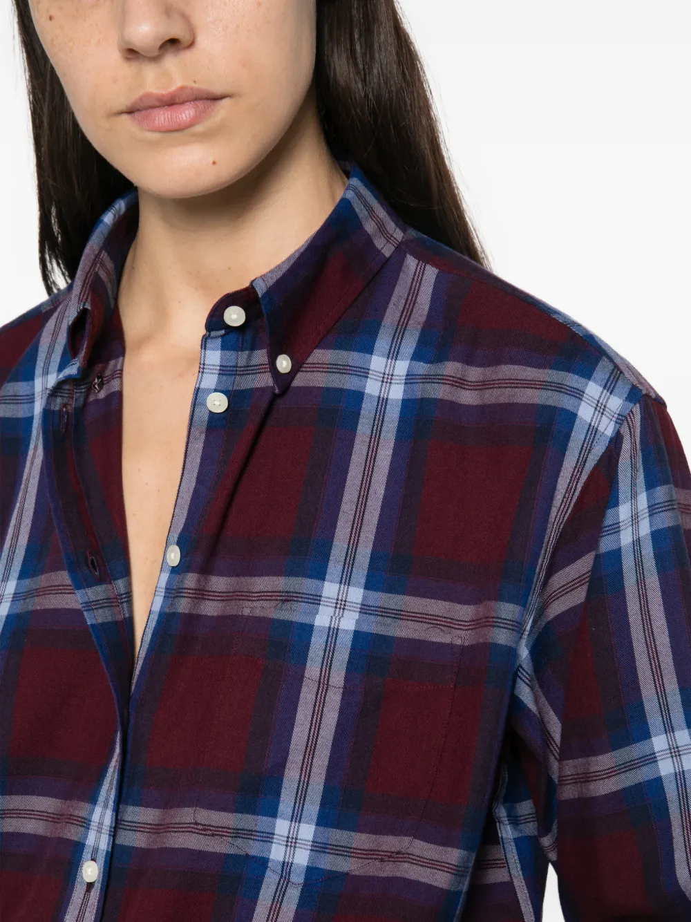 Gant Geruit flanellen shirt Rood