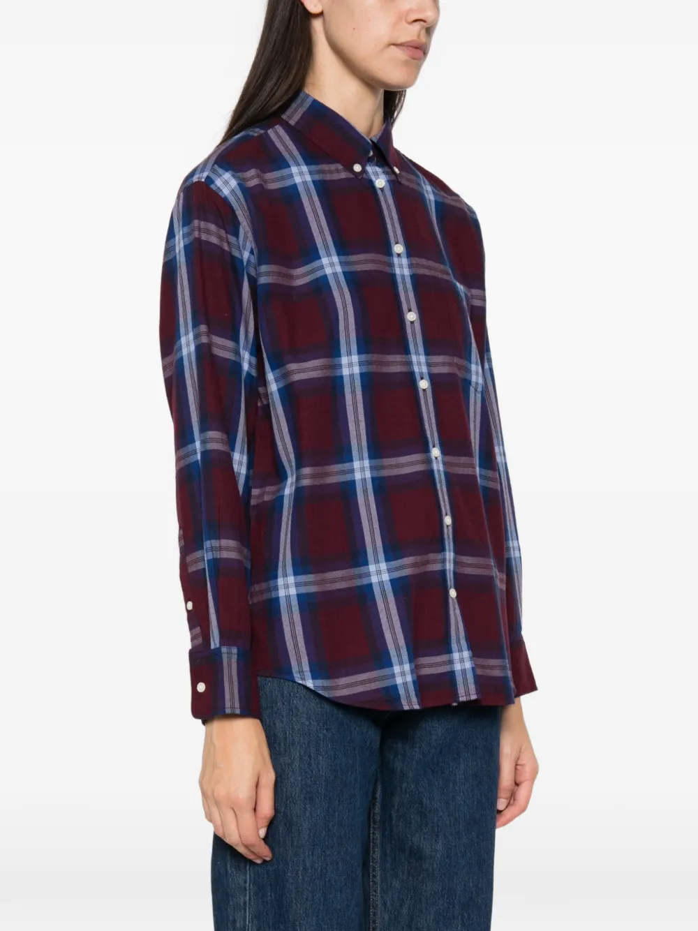 Gant Geruit flanellen shirt Rood