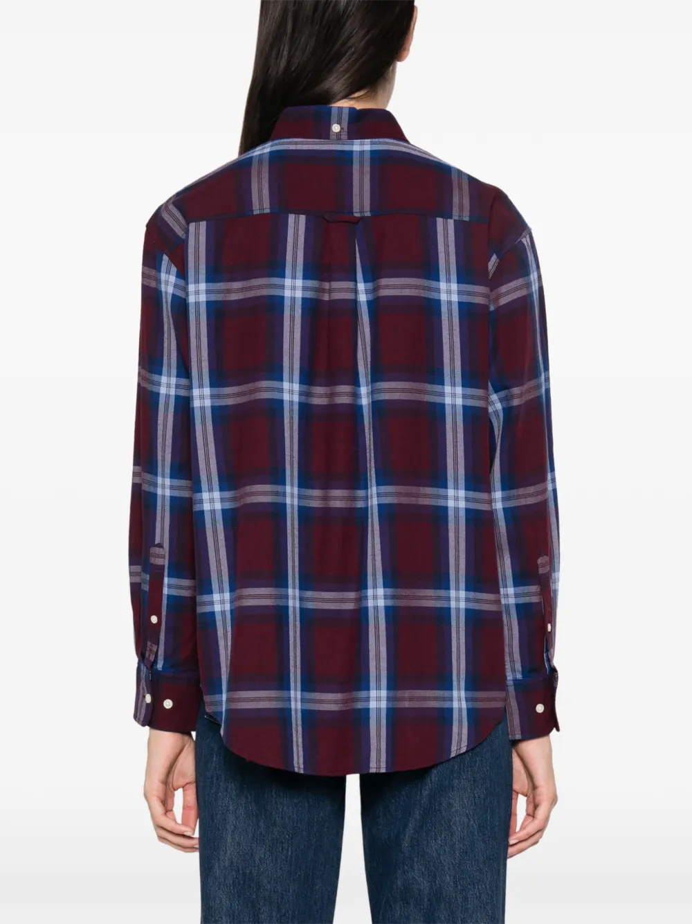Gant Geruit flanellen shirt Rood