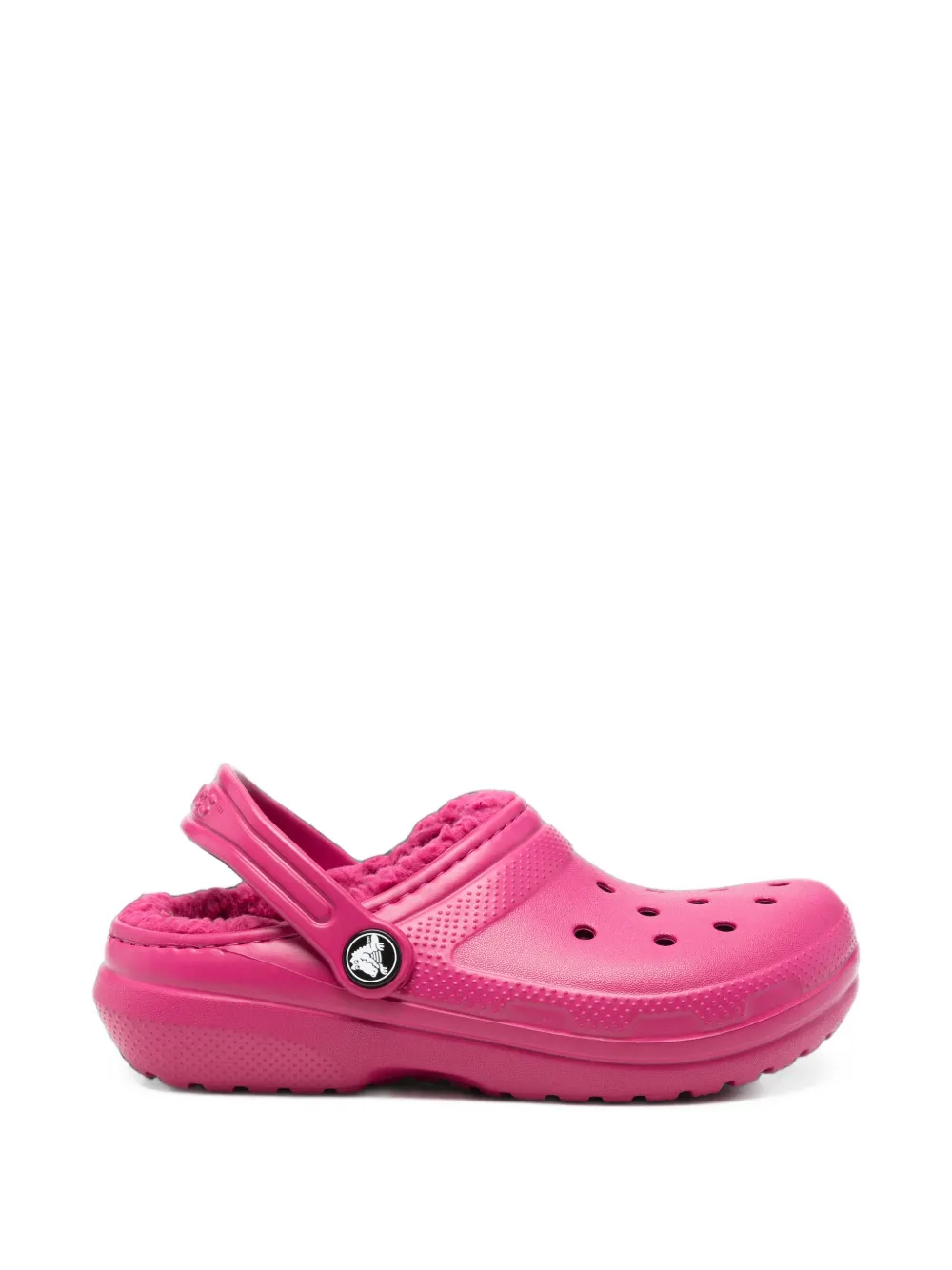 Crocs Kids perforated faux-shearling clogs Roze
